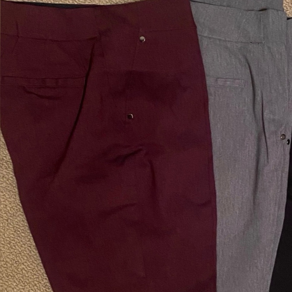 Maurices Burgundy & Gray Pants.